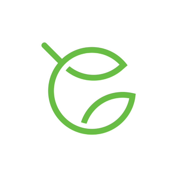 字母c叶线几何标志图片下载