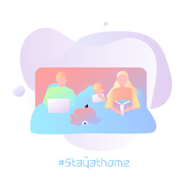 self-quarantine电晕病毒。在家与家人隔离玩得开心，花时间独处。图片下载