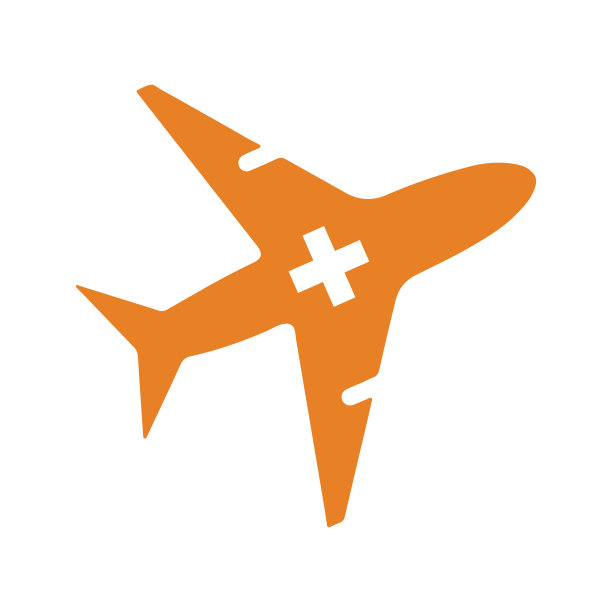 航空医疗图标/橙色矢量图形图片下载