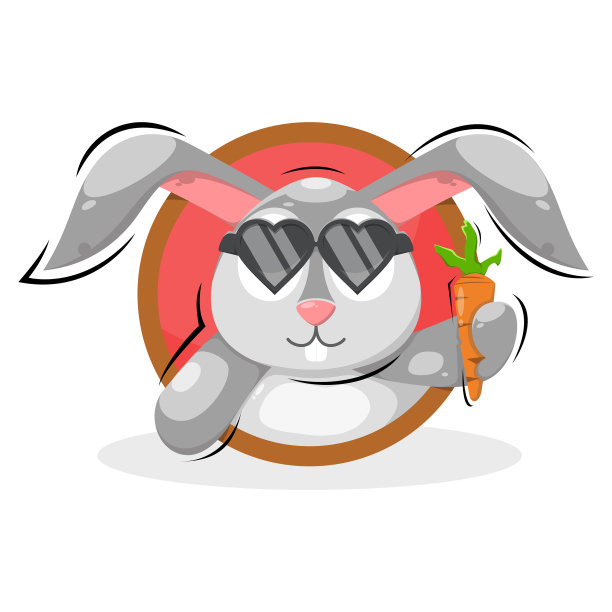 可爱的兔子吉祥物卡通图片下载