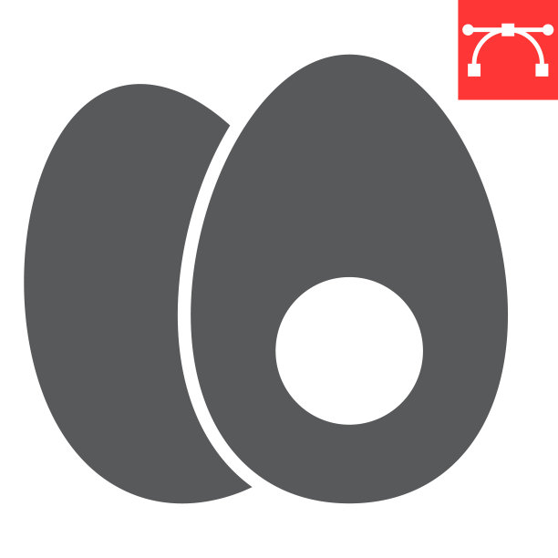 煮鸡蛋字形图标，健康和生酮饮食，鸡蛋食物符号矢量图形，可编辑的笔触固体图标，eps 10。图片下载