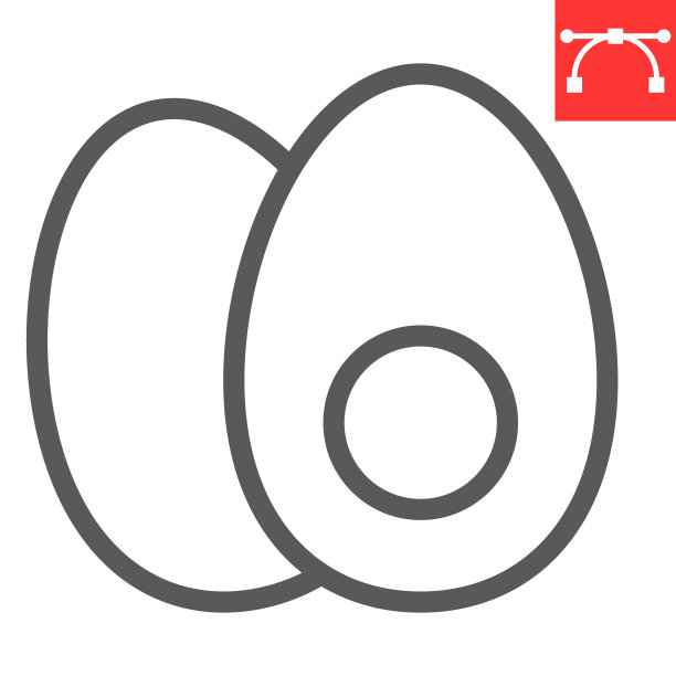 煮鸡蛋线图标，健身和生酮饮食，鸡蛋食物符号矢量图形，可编辑笔画线性图标，eps 10。图片下载