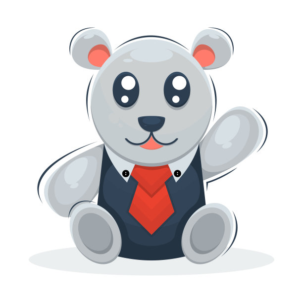 可爱的小熊与适合的动物卡通设计图片下载