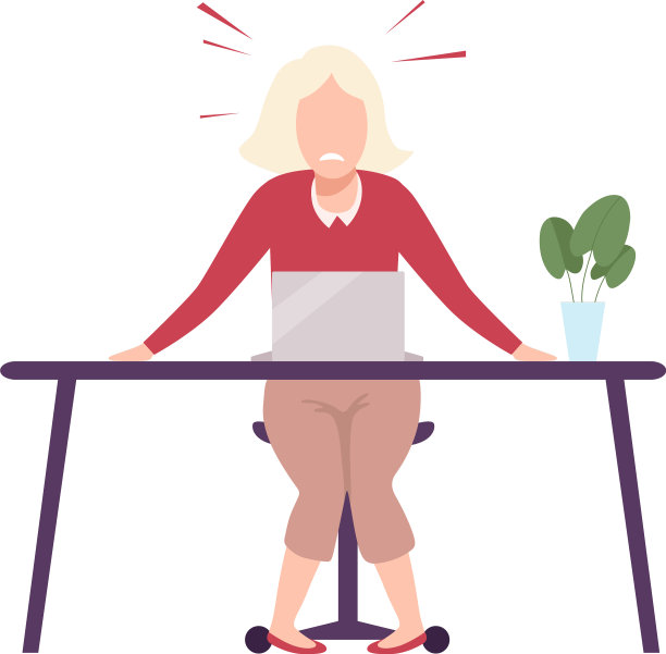 女商人坐在桌前，一脸惊恐图片下载