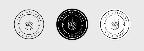 免费交付矢量圆图标标志的网上商店。图片下载