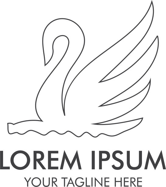 天鹅标志设计模板图片下载