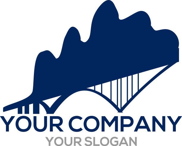 桥叶在溪标志设计图片下载