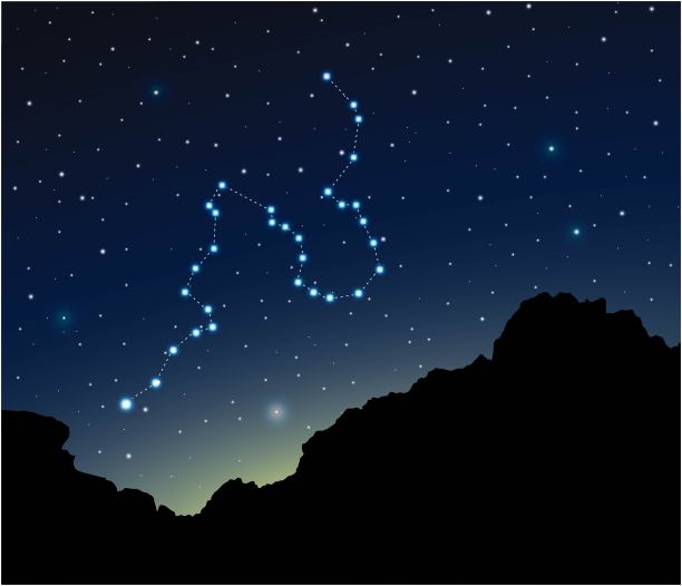 夜空中的波江星座图片下载