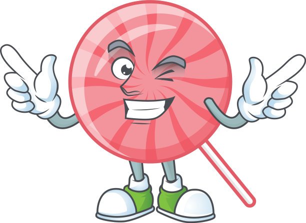 滑稽的脸粉红圆棒棒糖和眨眼图片下载