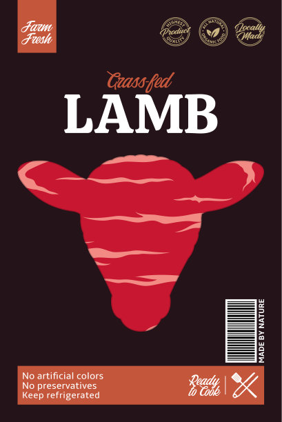 矢量羊包装或标签设计图片下载