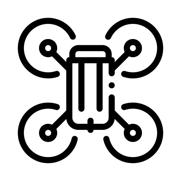 无人机飞行玩具图标矢量轮廓插图图片下载