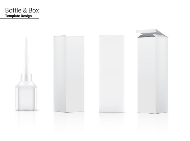 3D模拟现实的眼线化妆品产品包装和盒子容器在白色背景矢量插图。保健和化妆对象。图片下载