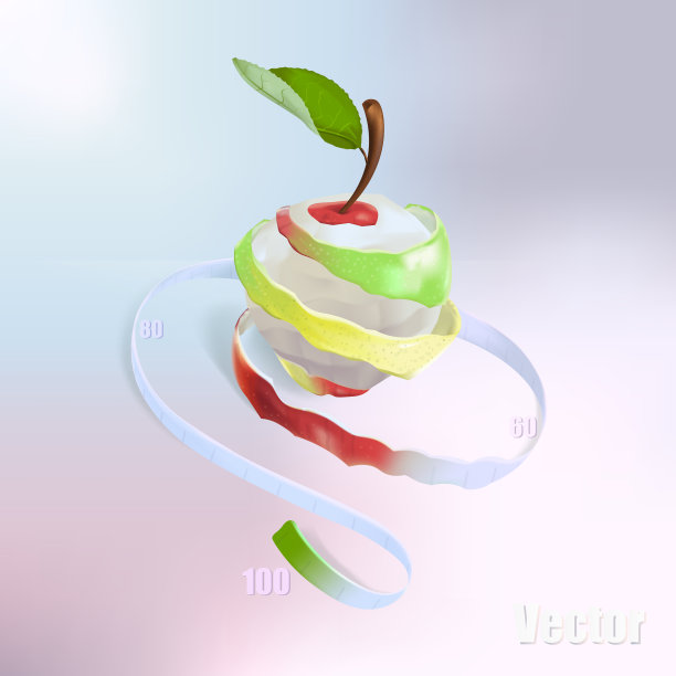 展示了一个被切成螺旋状的苹果图片下载