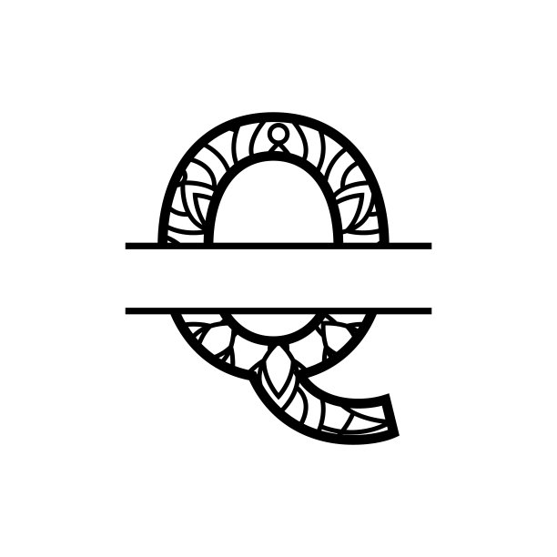 初始q分裂字母曼荼罗矢量设计模板插图图片下载