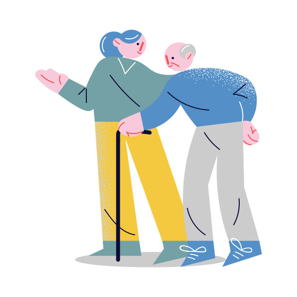 年轻女子扶着老人，手拉着手扶着老人走路图片下载