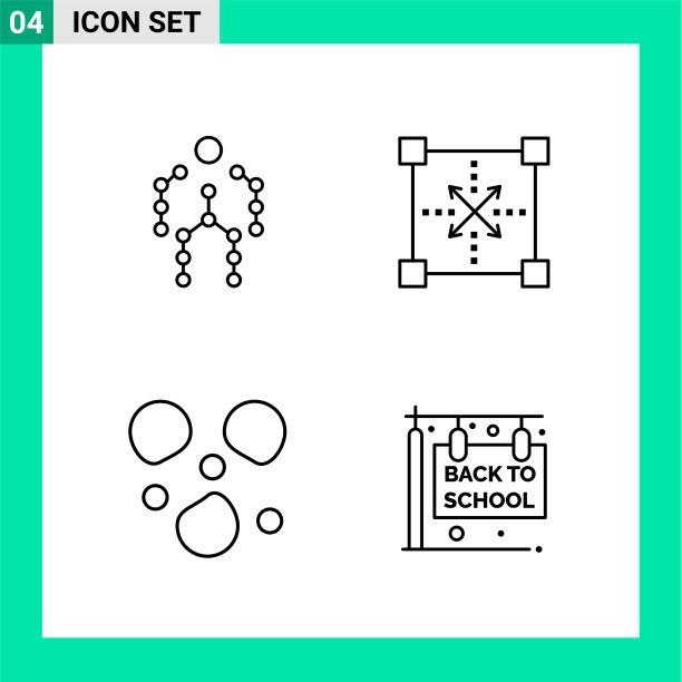 包4个线条样式图标设置轮廓符号图片下载