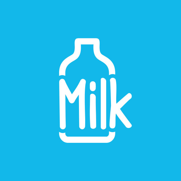 奶瓶单线标识设计图片下载