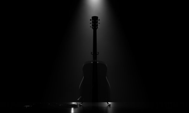 舞台上的吉他致敬图片下载