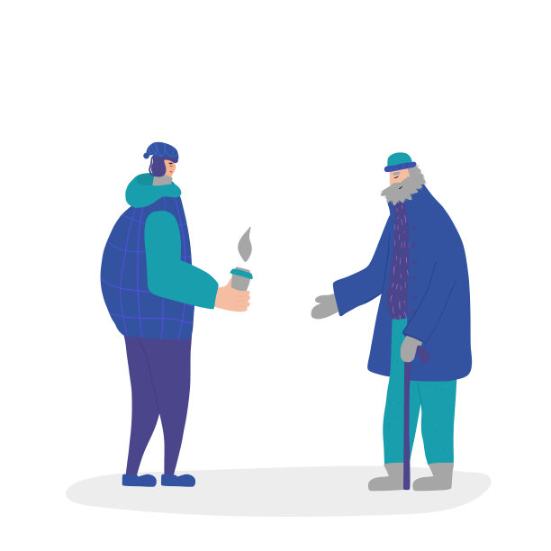 冬天人们穿着暖和的户外服装。图片下载