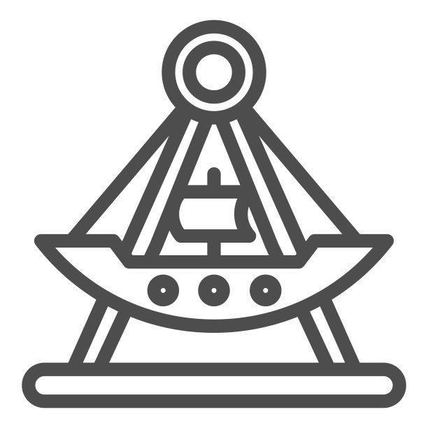 游乐园海盗船游乐项目线性图标图片下载