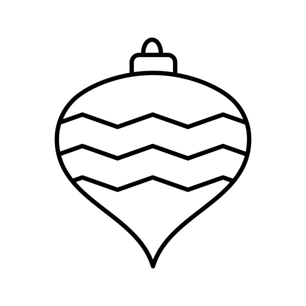 圣诞球线图标孤立在白色背景。装饰光矢量图图片下载