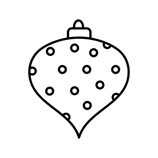 圣诞球线图标孤立的白色背景。装饰光矢量插图图片下载