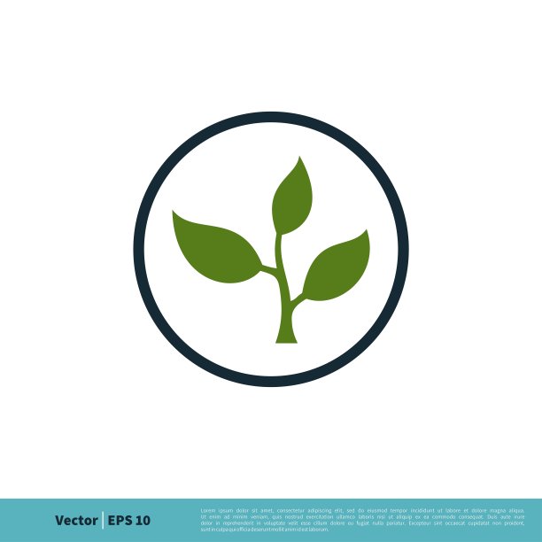 叶子，生长植物图标向量标志模板插图设计。向量EPS 10。图片下载