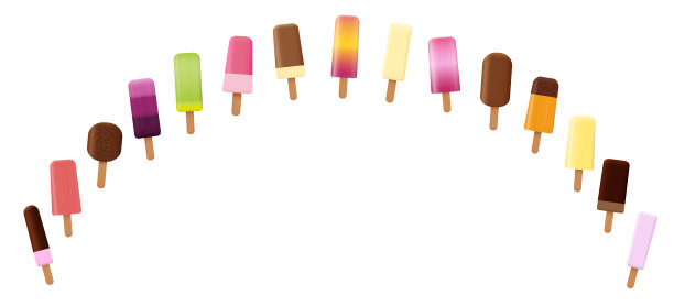 冰棒弓、弯、拱。五颜六色的水果冻冰棍。孤立的矢量插图上的白色背景。图片下载