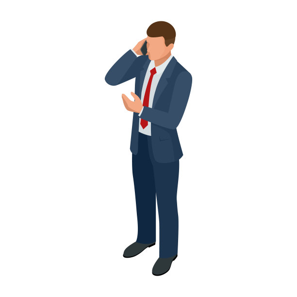 等距商人孤立就写。创造一个办公室职员的角色，卡通人物。业务人员。图片下载