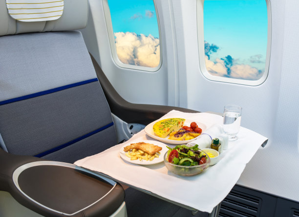 飞机上的食物托盘图片下载