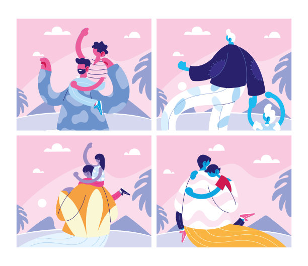 一套父亲节快乐的卡片图片下载