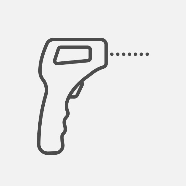 非接触式红外温度计图标隔离在白色背景上。矢量插图。图片下载