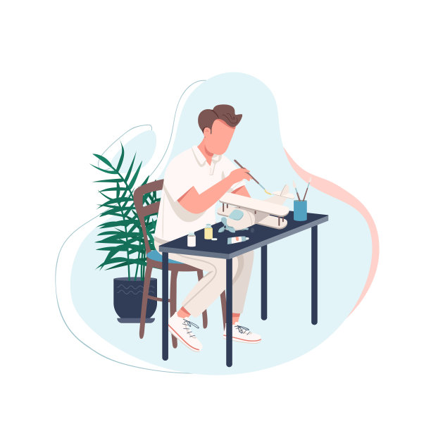 人与平面模型平面颜色向量无面字符图片下载