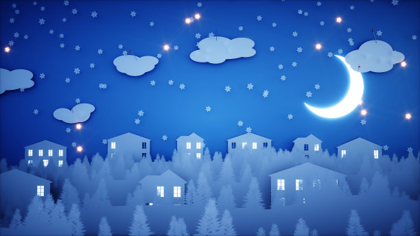 新年纸背景。新年快乐，圣诞快乐。降雪。3 d渲染。图片下载