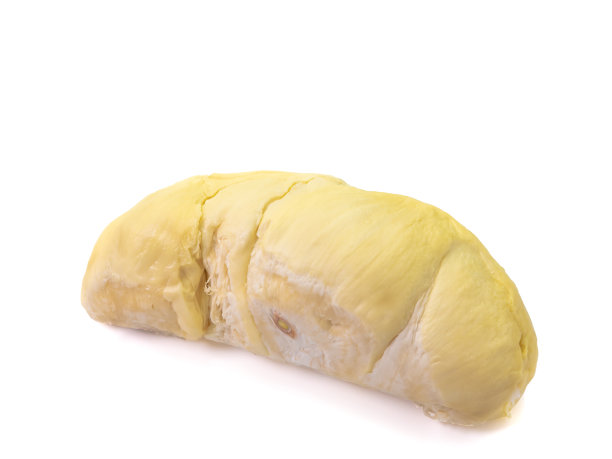 鲜甜的榴莲果实孤立在白色的背景上。图片下载