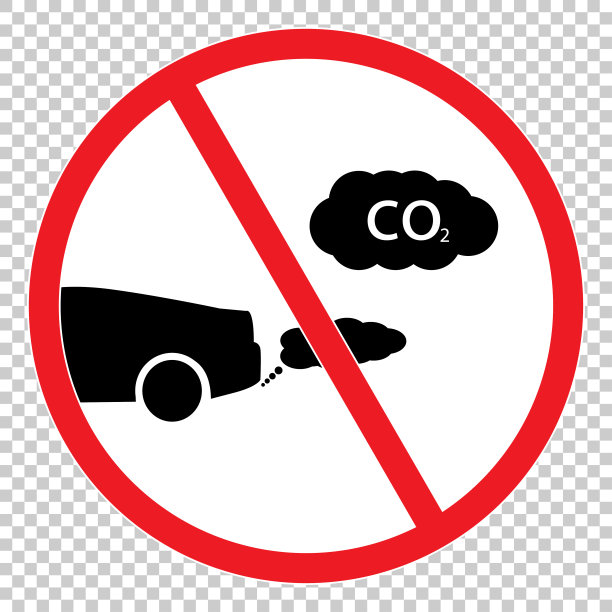 没有二氧化碳图标。红色标志停止二氧化碳。Eco图标。图片下载