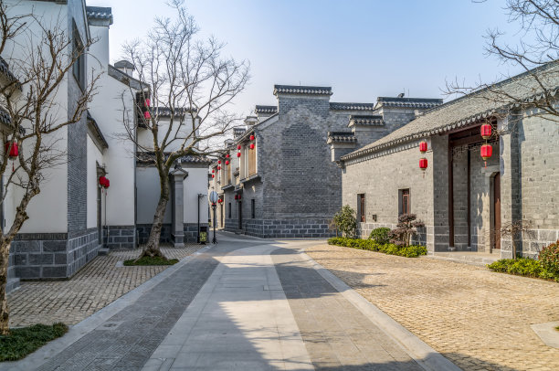 南京老城门东侧古建筑及街景图片下载