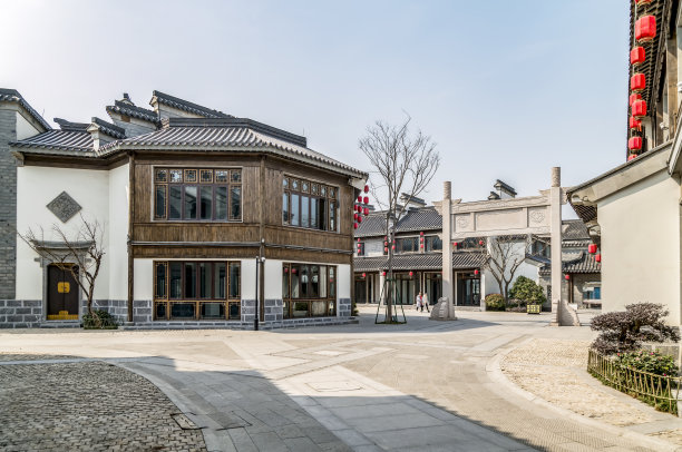 南京老城门东侧古建筑及街景图片下载