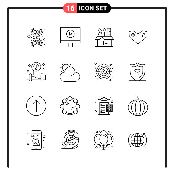 为网页和手机设置16个线条样式图标图片下载