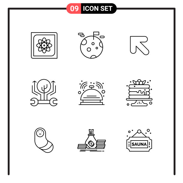 为网页和手机设置9个线条样式图标图片下载