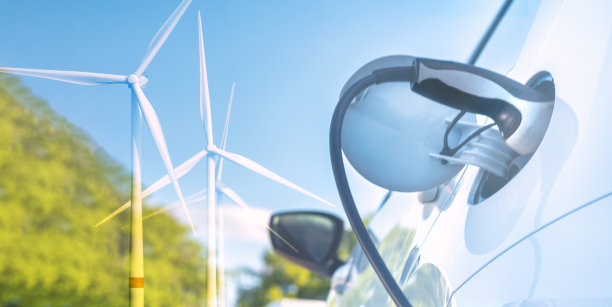 用风能给电动汽车充电图片下载
