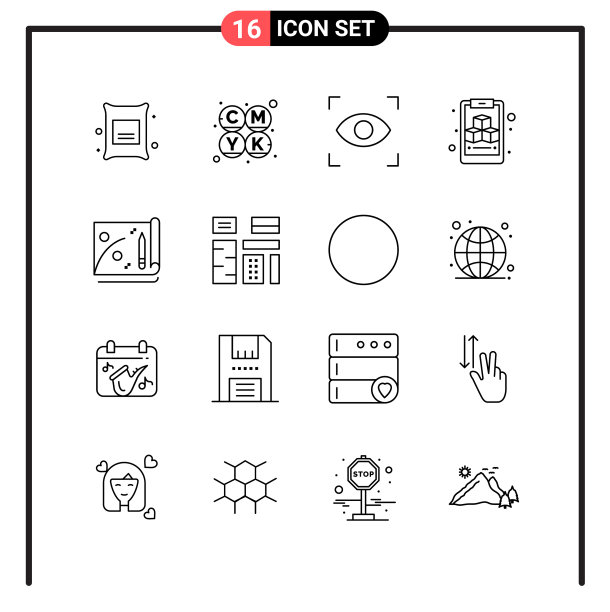 为网页和手机设置16个线条样式图标图片下载