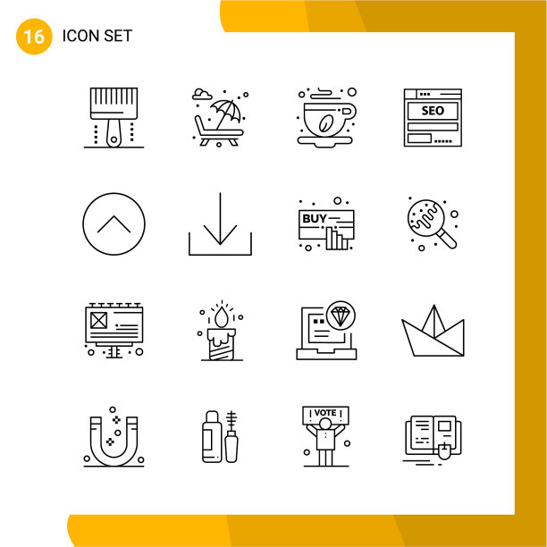 16图标设置线条样式图标包轮廓符号图片下载