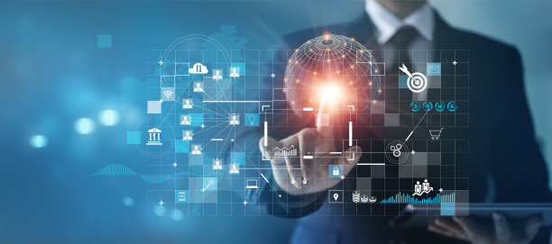 商务人士接触商业全球网络，分析销售数据，客户，财务和经济，战略和计划的成功增长。图片下载