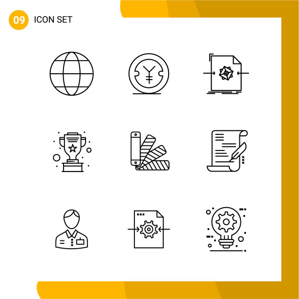 9图标设置线条样式图标包轮廓符号图片下载