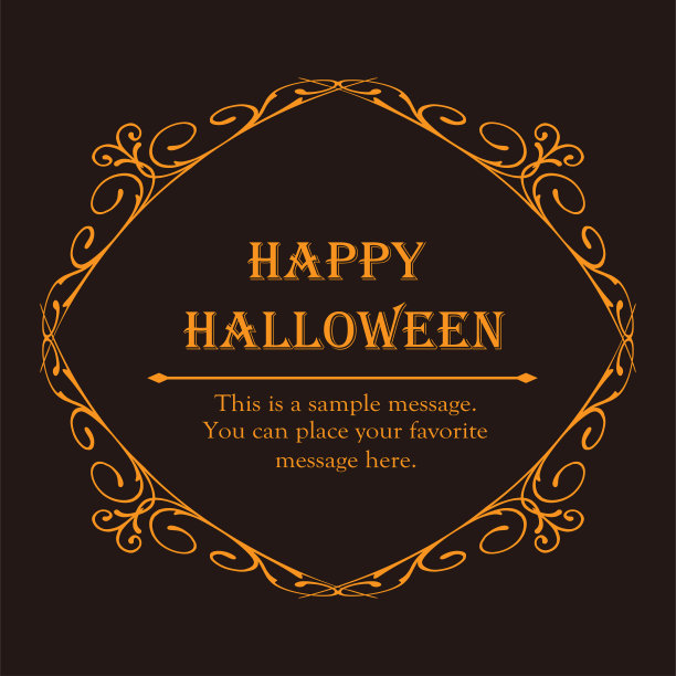 万圣节框架材料，十月，古董装饰，复古图案，植物常春藤图片下载