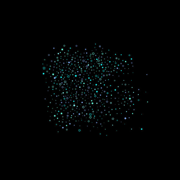 蓝色，青色，绿松石色，星星色，五彩纸屑图片下载