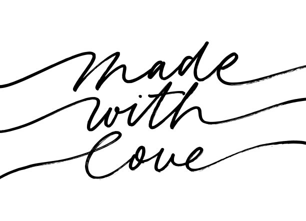 用爱手绘矢量字母。现代毛笔书法，线体。图片下载