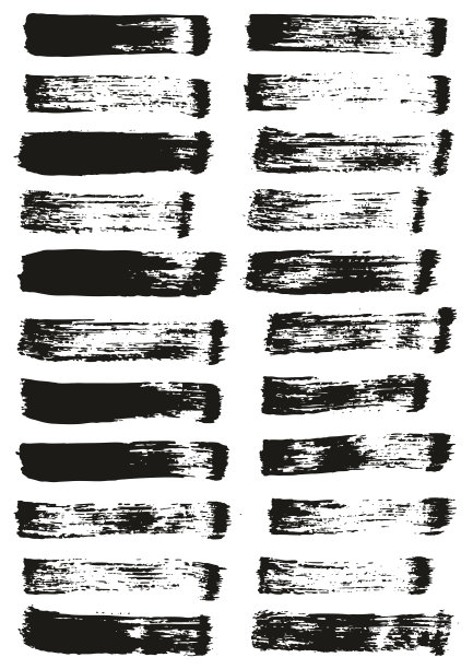 平面油漆刷细直线高细节抽象矢量背景集图片下载