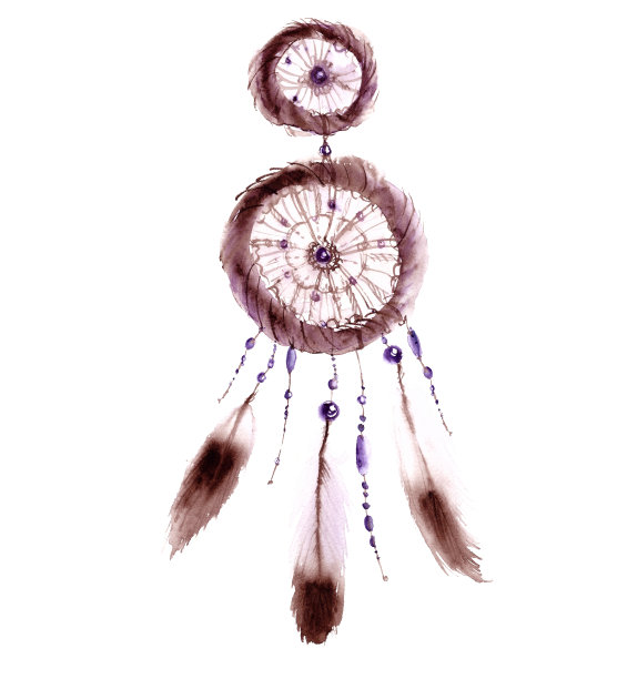 手绘水彩捕梦网图片下载
